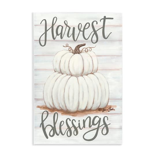Stupell Industries Harvest Blessings White Pumpkins Wall Plaque Art